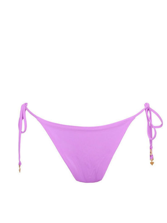 Bikini Slip Cu Dantelă Lila