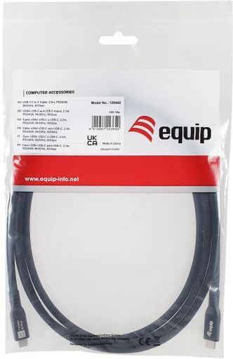 Equip USB 4 Video Cable USB-C male - USB-C 240W PD Μαύρο 2m 128442