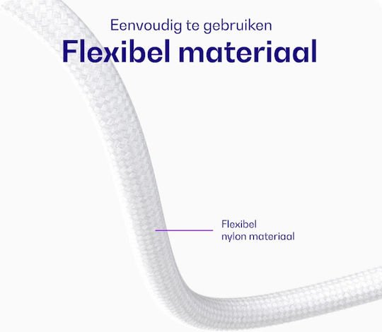 Buddi Flex USB 2.0 Cable USB-C male - USB-C 100W Λευκό 0.3m