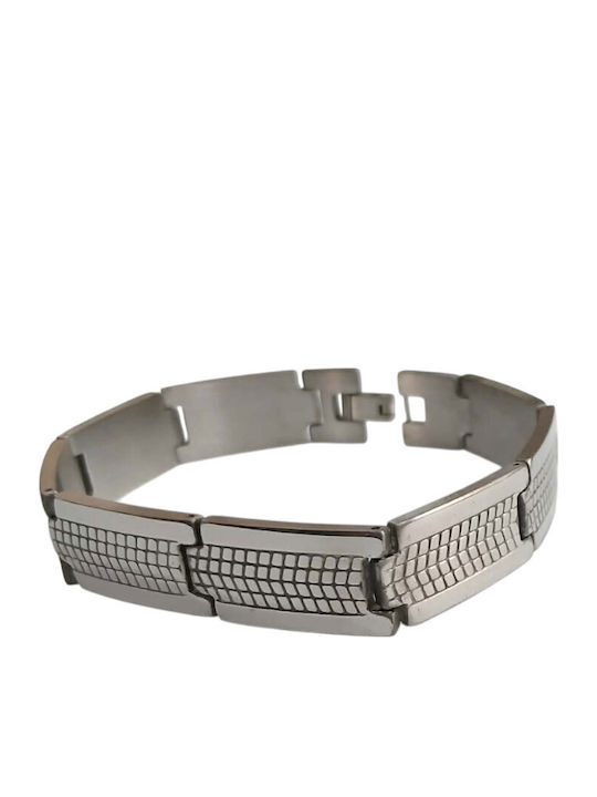 Kalliopi Silver Ανδρικό Βραχιόλι από Ατσάλι 23cm