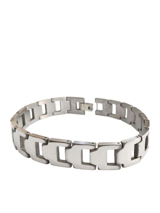 Kalliopi Silver Men's Steel Bracelet