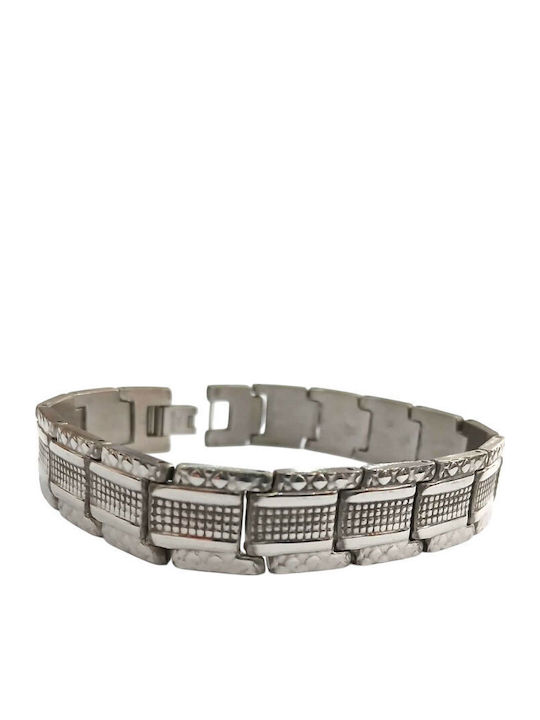 Kalliopi Silver Men's Steel Bracelet