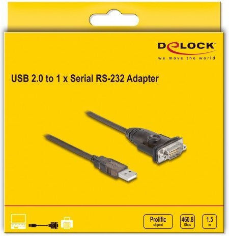 DeLock Μετατροπέας USB-A male σε Serial male 1τμχ 62645