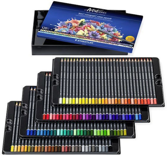 Staedtler Farbstift Aqua Mars 120st 100% Pefc Σετ 120 Υδατοδιαλυτά Μολύβια Χρωμάτων Staedtler Mars Lumograph Aquarell