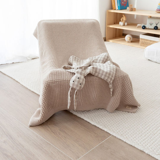 Bemini Nursery Swaddling Blanket Knitted Beige 80x100cm 390KNITT83KU