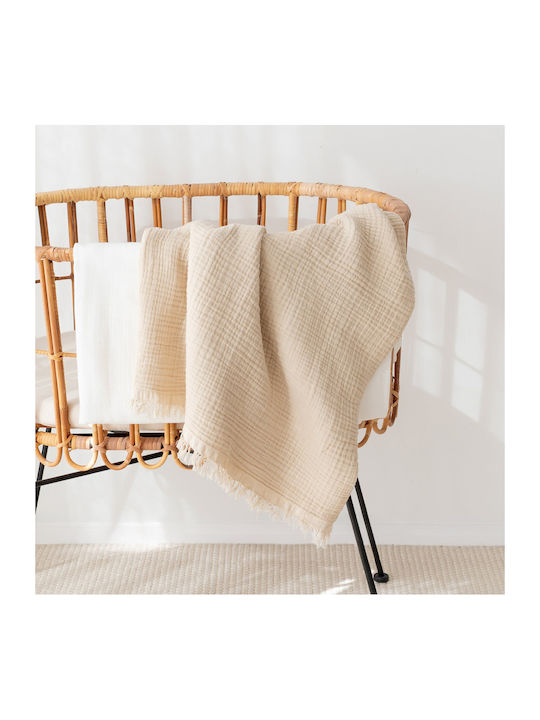 Bemini Nursery Swaddling Blanket Cotton Beige 80x100cm