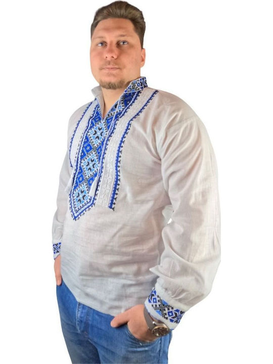Тениска С Дълъг Ръкав Бяла/Синя