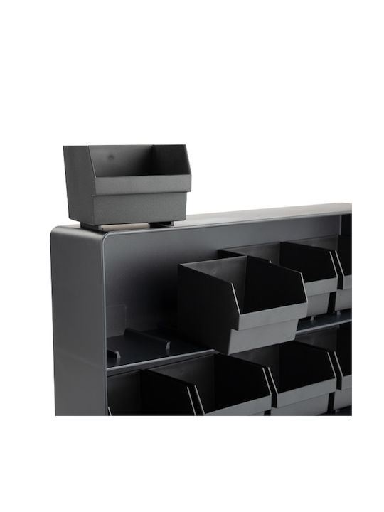 123inkt Box for Tea with Lid and Stand Plastic Black