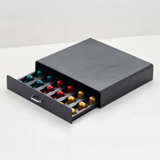 Capsule Holder 123inkt Plastic Drawer 30 Slots Black C915