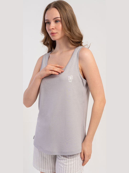 Vienetta Secret Summer Women's Grey Pyjama Set Vienetta Secret Summer Women's Grey Pyjama Set