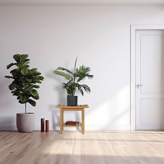 Masă Laterală Rectangulară din Bambus Natural M55xL40.5xÎ45cm