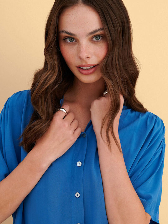 Short Sleeve Women's Shirt Blue