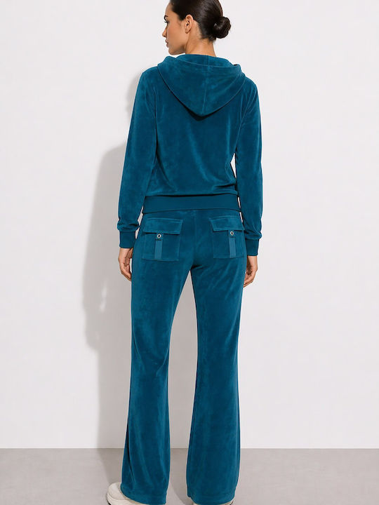 Women's Hoodie Sweatshirt Cardigan Blue