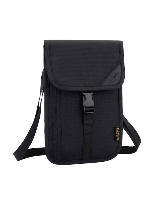 Avizar Geantă Crossbody Săculeț Mai Multe Buzunare Sigure Rfid Ultra Ușoară Neagră