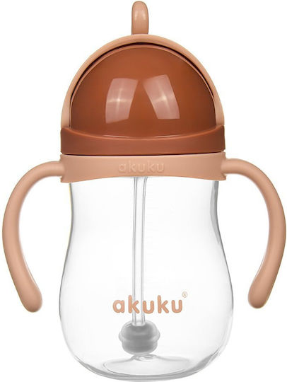 Akuku Educational Sippy Cup Plastic with Handles Brown for 9m+ 280ml