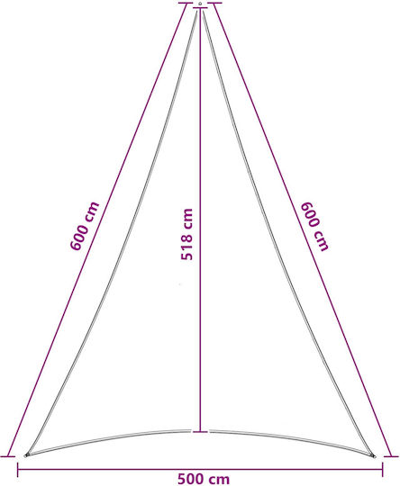 vidaXL Dreieck Sonnensegel 6m