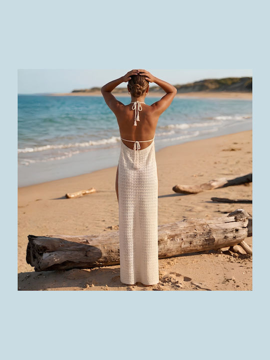 Chicret Women's Maxi Beach Dress Beige