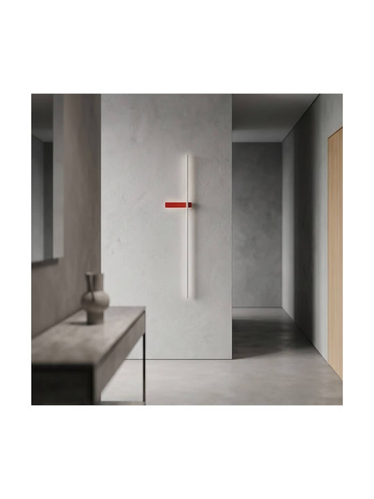 Led7 Modern Leuchte Wand mit Integrierter LED Rot 60cm