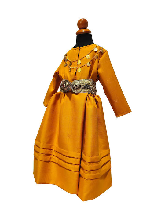 Traditional Kids Costume with Scarf with 1 Row Necklace with 45 Coins