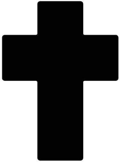 Wedo Large Shape Ruler Cross Gray Orange