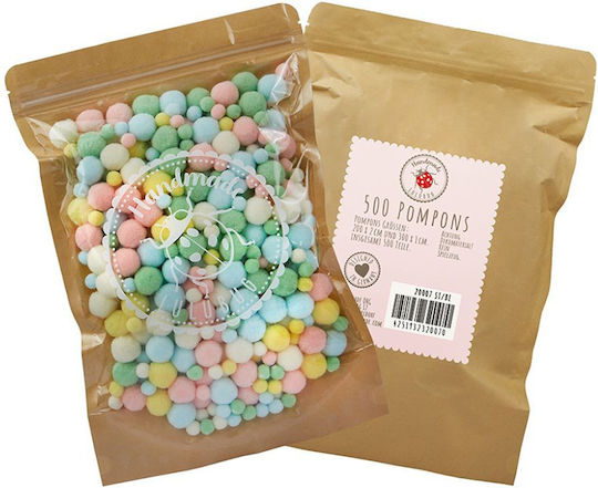 Set 500 Pom Pom Crafts Pastel Felt Look Large 20007 Lulubug Handmade