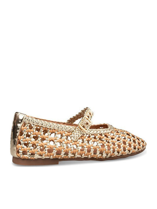 Women's Ballerina Shoes in Gold Colour