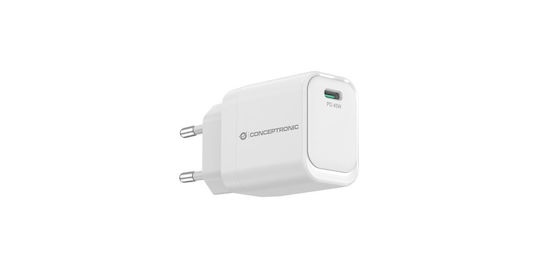 Conceptronic Φορτιστής Χωρίς Καλώδιο GaN με Θύρα USB-C 45W Power Delivery Λευκός (ALTHEA19W45)