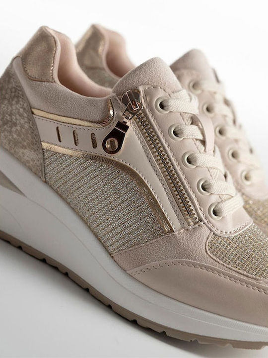 Women's Flatforms Beige Sneakers