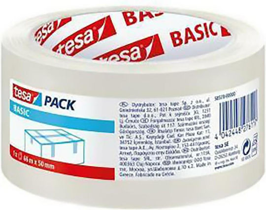 Tesa Ταινία Συσκευασίας Basic Διαφανής 50mm x 66m Διάφανη