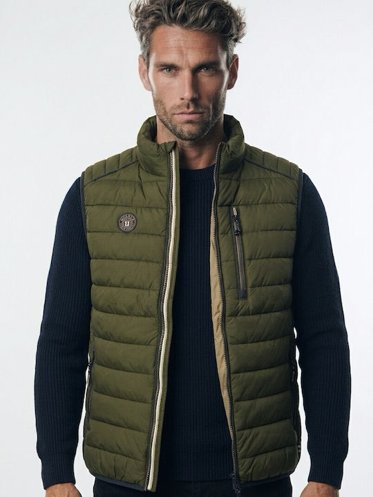 Vestă Puffer Fără Mâneci Impermeabilă și cu Protecție Împotriva Vântului Forest Night