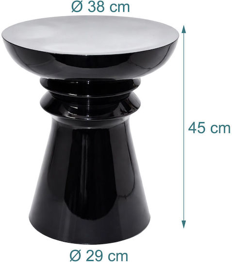 Στρογγυλό Βοηθητικό Τραπεζάκι Black Μ38xΠ38xΥ45εκ.