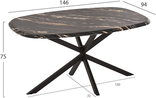 Τραπέζι 146x94x75 Μαυρη Τραπέζι 146x94x75 Μαυρη
