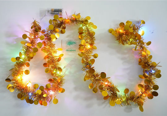 Alista Home Christmas Illuminated Plastic Gold Garland 5x200cm