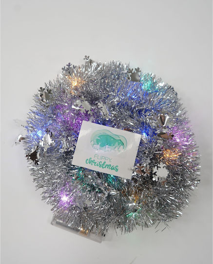 Alista Home Christmas Illuminated Plastic Silver Garland 5x200cm