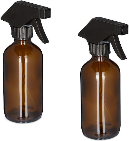 Set 2 Sticle de Pulverizare din Sticlă Maro 230ml