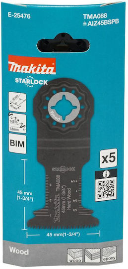 Makita Mt Bim Plunge Cutting Saw Blade 45mm X 45mm 14t/c Tma088 5pcs