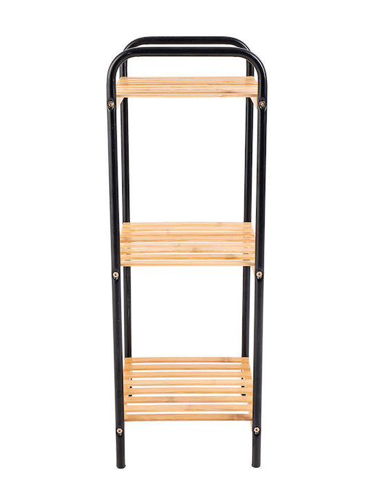 Estia Bamboo Essentials Wooden Kitchen Trolley 3 Tiers Black 40x30x88cm