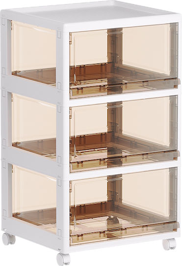 Vesta Συρταριέρα Πλαστική 3 Θέσεων Λευκή 46x42x80cm