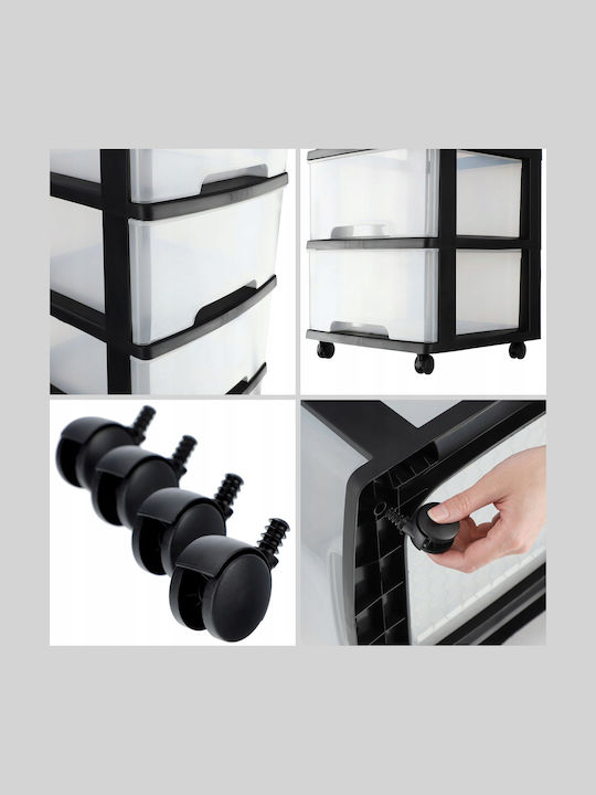 Curver Troleu Bucătărie Plastic Capacitate 5 Negru 37x39x100cm