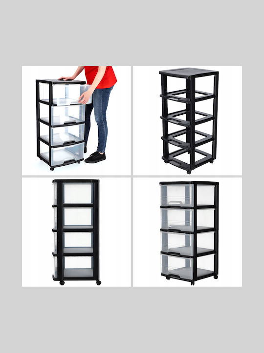 Curver Kitchen Rack Plastic 4 Tiers Black 37x39x80.5cm