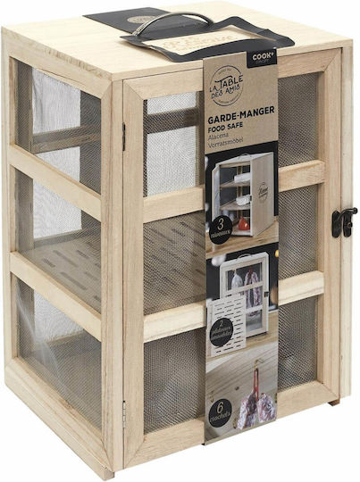 The Home Deco Factory Suport De Masă Din Lemn Pentru Dulap De Depozitare A Alimentelor Cu 3 Rafturi Din Lemn 28x24x39cm Bej