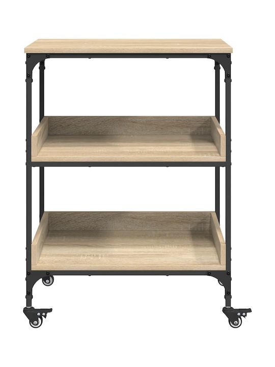 vidaXL Τρόλεϊ Κουζίνας Ξύλινο 3 Θέσεων Καφέ 60x41x80.5cm