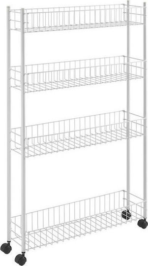 Metaltex Fino Metallic 4-Tier White Trolley Metaltex Fino Metallic 4-Tier White Trolley