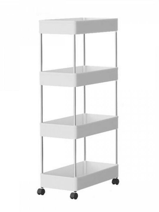 Next Kitchen Trolley Plastic 4 Tiers White 40x22x86cm