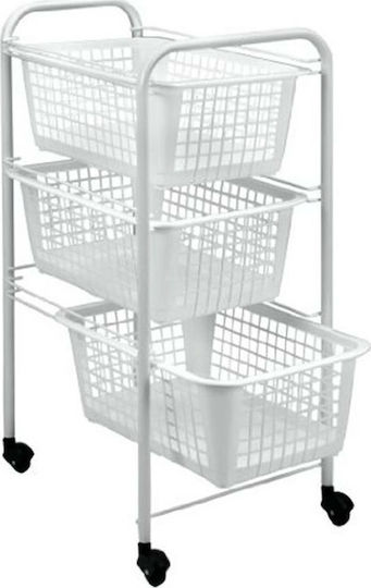 Metaltex San Diego Metallic 3-Tier White Trolley Metaltex San Diego Metallic 3-Tier White Trolley