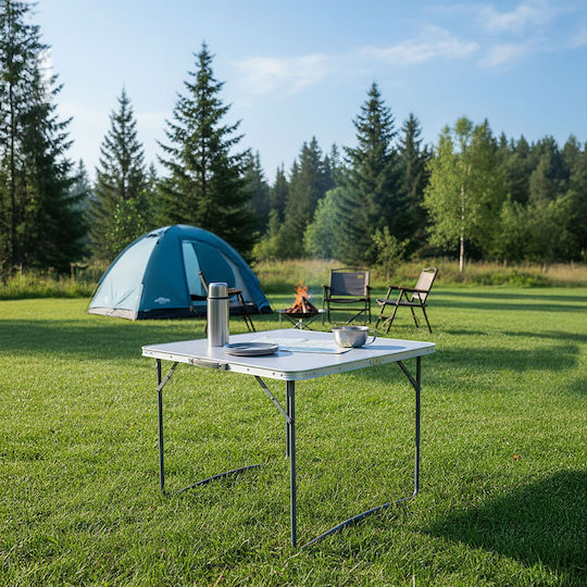 Relaxdays Masă de Camping din Aluminiu Pliabilă 68.5x70x50cm Albă