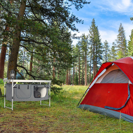 Relaxdays Aluminum Table for Camping Folding 70x47x120cm Silver