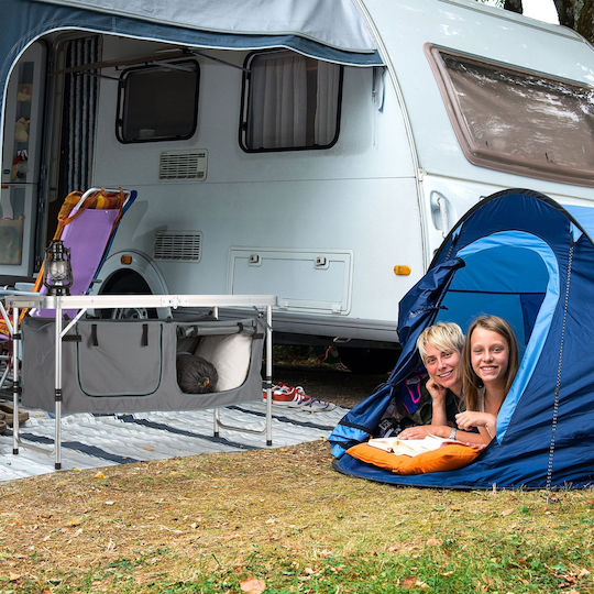Relaxdays Aluminum Table for Camping Folding 70x47x120cm Silver