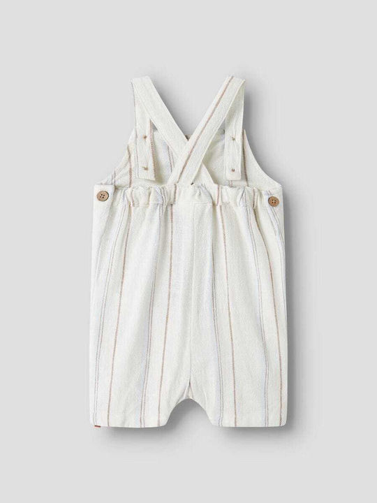 Kids Linen Dungarees Coconut Milk