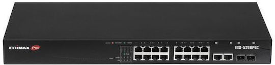 Edimax IGS-5218PLC Управляем L2 PoE+ Превключвател с 16 Gigabit (1Gbps) Ethernet порта